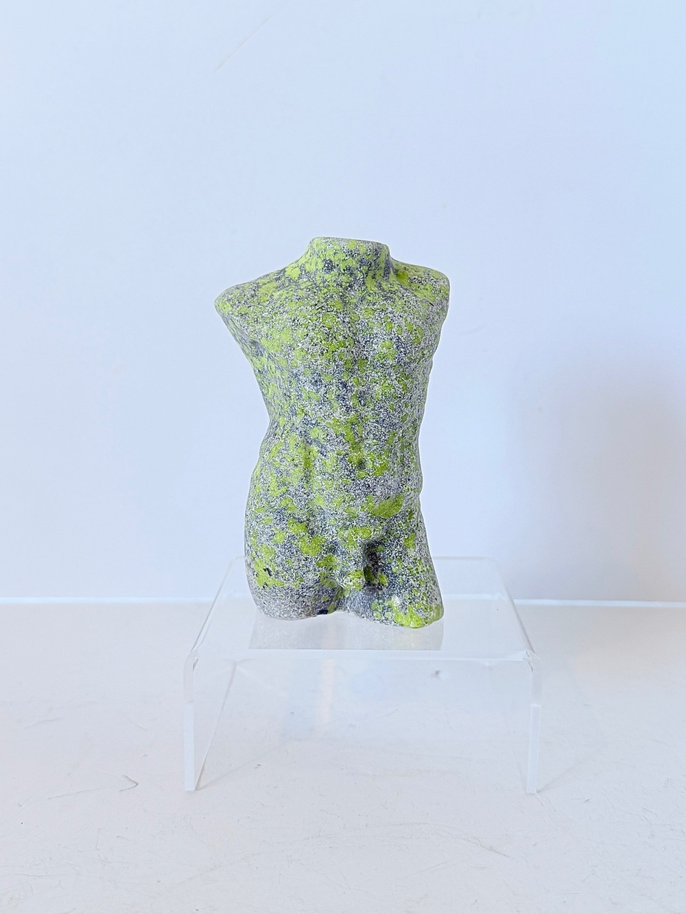 Serpentine Jade Nude Male Torso Sculpture – Carved Figure 11oz